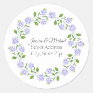Adesivo Três Hydrangeas Watercolor Floral Wreath