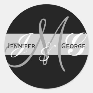 Adesivo Três iniciais do monograma das letras que Wedding