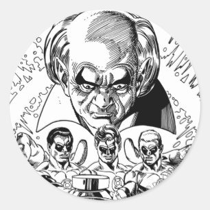 Adesivo Três Lanteras Verdes Cobrir em Quadrinhos, Preto e