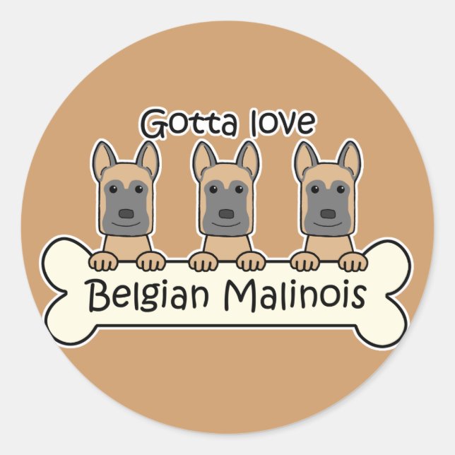 Adesivo Três Malinois belgas (Frente)