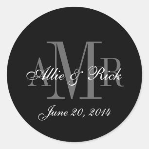 Adesivo Três nomes do monograma da letra que Wedding