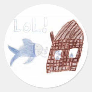 Adesivo Três peixes parvos - desenho dos peixes dos miúd