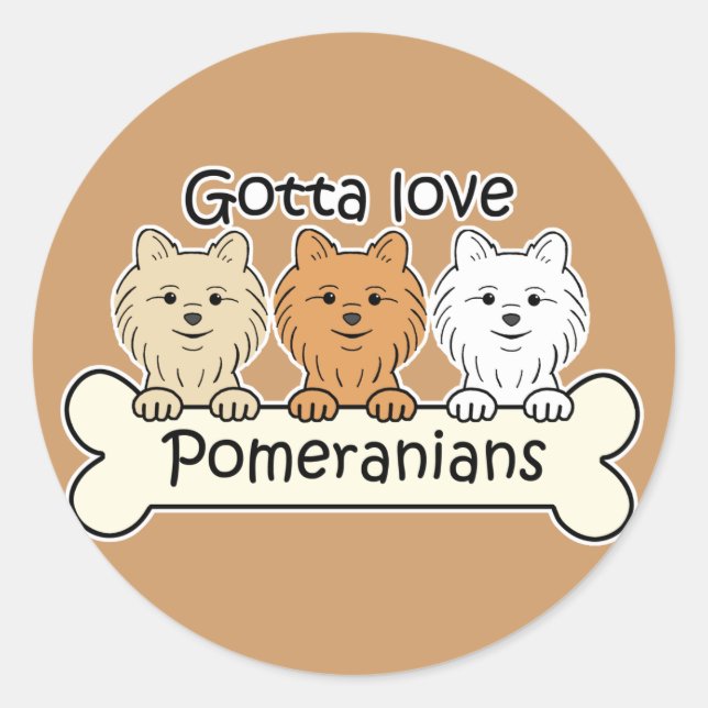 Adesivo Três Pomeranianos (Frente)