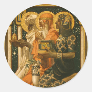 Adesivo Três Reis Magos de JC Leyendecker Natal Vintage