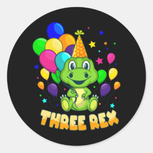 Adesivo Três REX, aniversário de 3 anos Dino