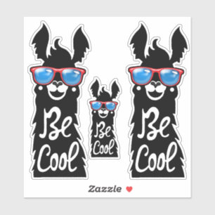 Adesivo Três sejam lamas pretos legal com óculos de sol