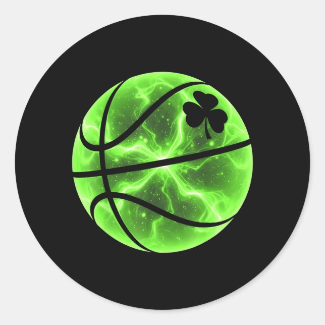Adesivo Trevo da Sorte Basquete Shamrock Sorte Irlandês St (Frente)