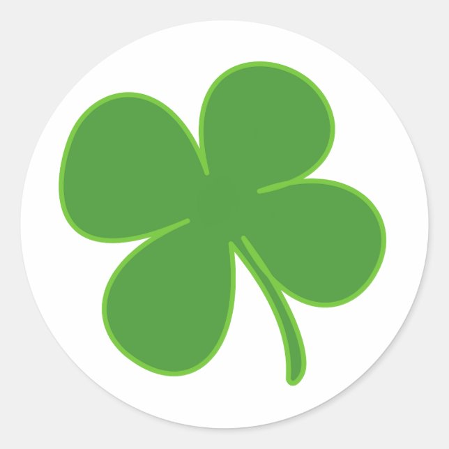 Adesivo Trevo de Shamrock Verde Sortudo | Design Simples d (Frente)
