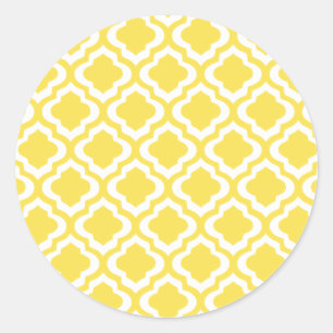 Adesivo Trevo marroquino amarelo elegante de Quatrefoil da