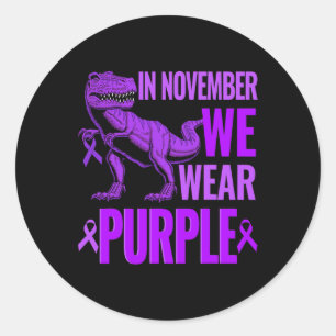 Adesivo Trex Dinossaur Em Novembro Vestimos Epilepsia Roxa
