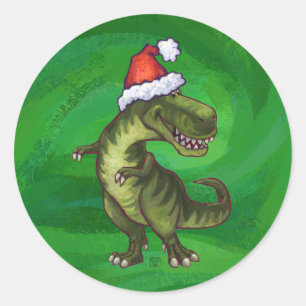 Adesivo TRex em Santa Hat em Verde