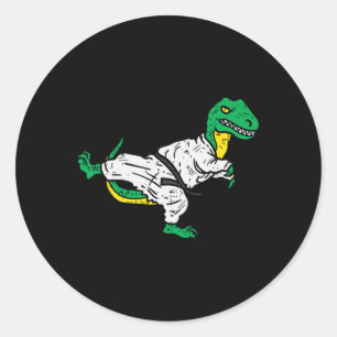 Adesivo Trex Karate Taekwondo Faixa Preta Dinossauro Engra