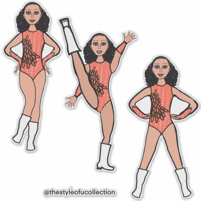 Adesivo Tri-Pose Dancer Flamingo #2  Sticker (Frente)