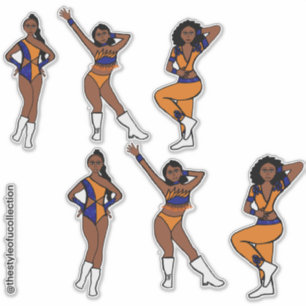 Adesivo Tri Style Laranja & Azul Dançarina #1