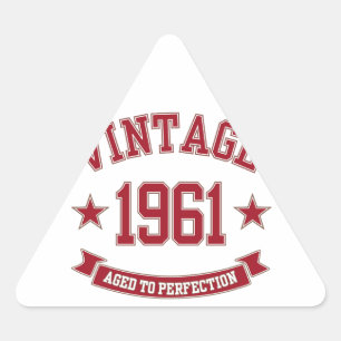 Adesivo Triangular 1961 Vintage Com Idade Superior A Perfecção