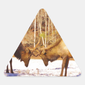 Adesivo Triangular 2~ 2 Bull Elk na neve