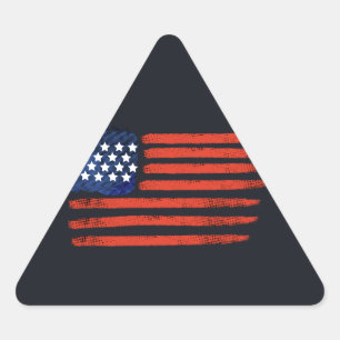 Adesivo Triangular 4 de julho Bandeira Americana Bruta para Patriotas