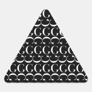 Adesivo Triangular A letra inicial G do monograma, escolhe a cor do