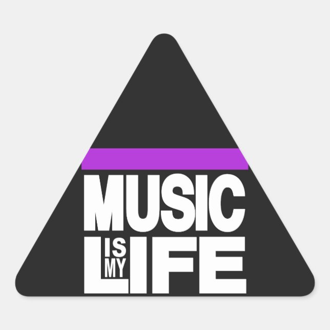 Adesivo Triangular A música é minha vida roxa (Frente)
