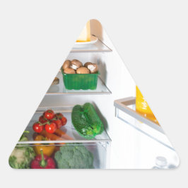 Adesivo Triangular Abrir o frigorífico cheio de comida