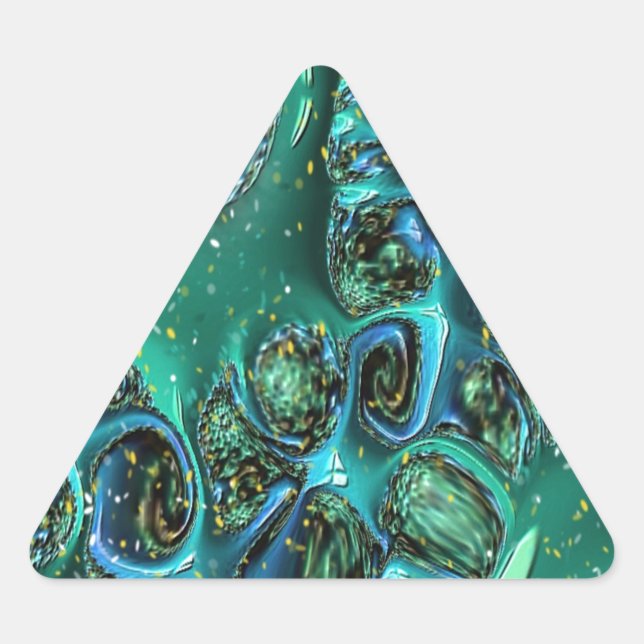 Adesivo Triangular Abstrato azul giratório (Frente)