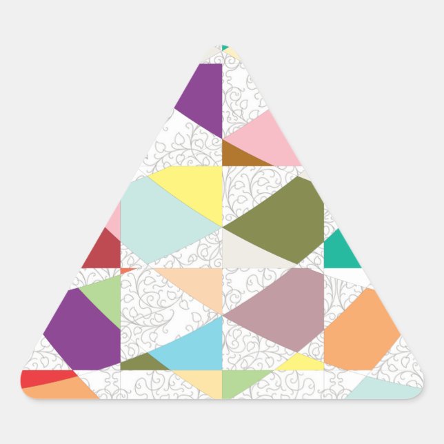 Adesivo Triangular Abstrato - Cores - Damasco (Frente)