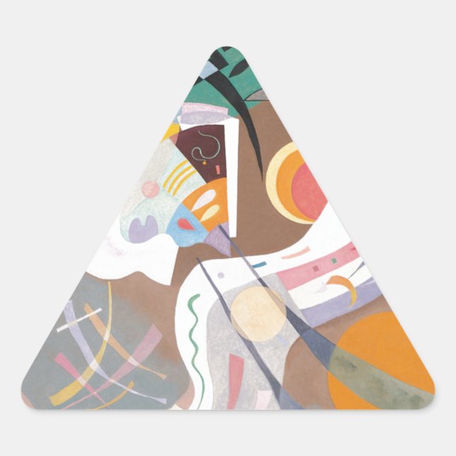 Adesivo Triangular Abstrato da curva dominante de Kandinsky (Frente)