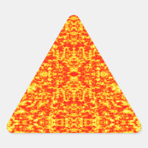 Adesivo Triangular Abstrato Fractal Em Vermelho E Laranja