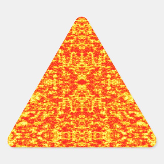 Adesivo Triangular Abstrato Fractal Em Vermelho E Laranja (Frente)