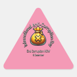 Adesivo Triangular Acabe com a corrupção agora. Dia Anti-Corrupção