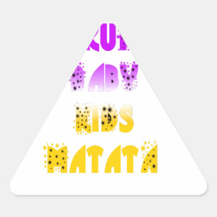 Adesivo Triangular Adorável Roxo e Amarelo Hakuna Matata Baby Kids G