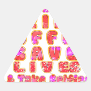 Adesivo Triangular Adorável, só quero beber café, salvar vidas e