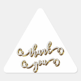 Adesivo Triangular Agradecimento de Tipografia Moderna Dourada