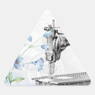 Adesivo Triangular agulha-costura-máquina-costura-de-safra