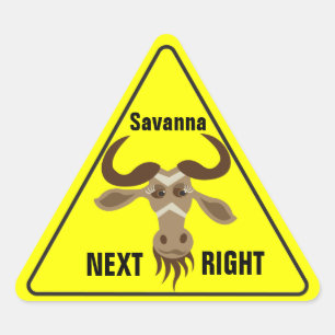 Adesivo Triangular Algum do Gnu de Stuff_road do sign_Savanna direito