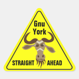 Adesivo Triangular Algum sign_Gnu York de Stuff_road do Gnu a direito