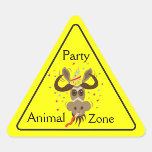 Adesivo Triangular Algumas Zonas Animais Gnu Stuff_Partier Gnu_Party