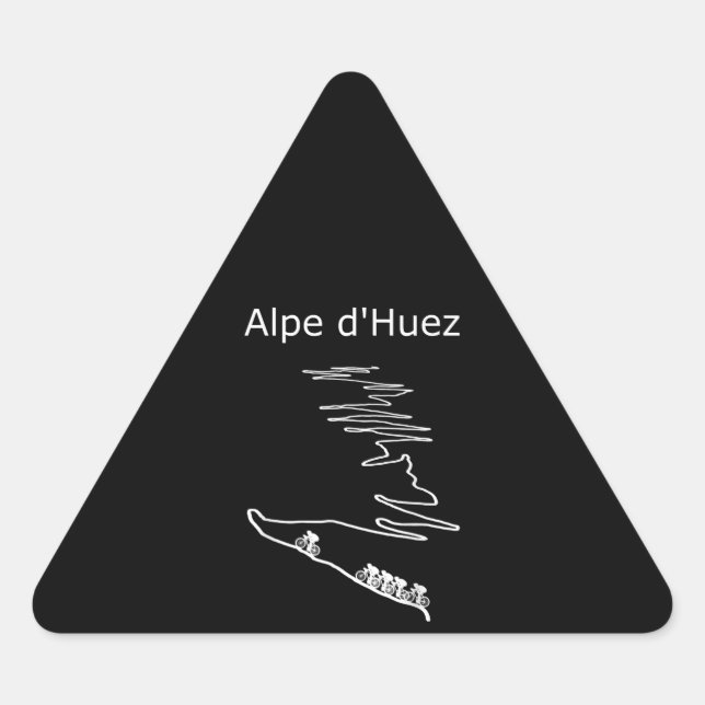 Adesivo Triangular Alpe Huez Em França Design De Ciclismo (Frente)