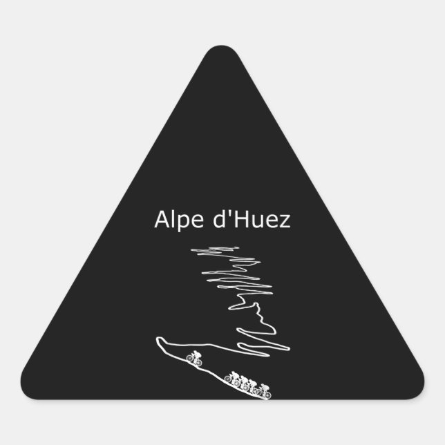 Adesivo Triangular Alpe Huez Em França Design De Ciclismo (Frente)