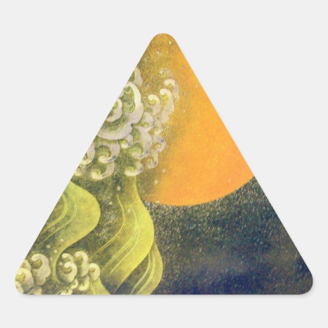 Adesivo Triangular AMATERASU, SUN GODDESE verde amarelo preto (Frente)