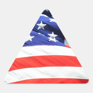 Adesivo Triangular American Flag, você pode adicionar texto e carreg