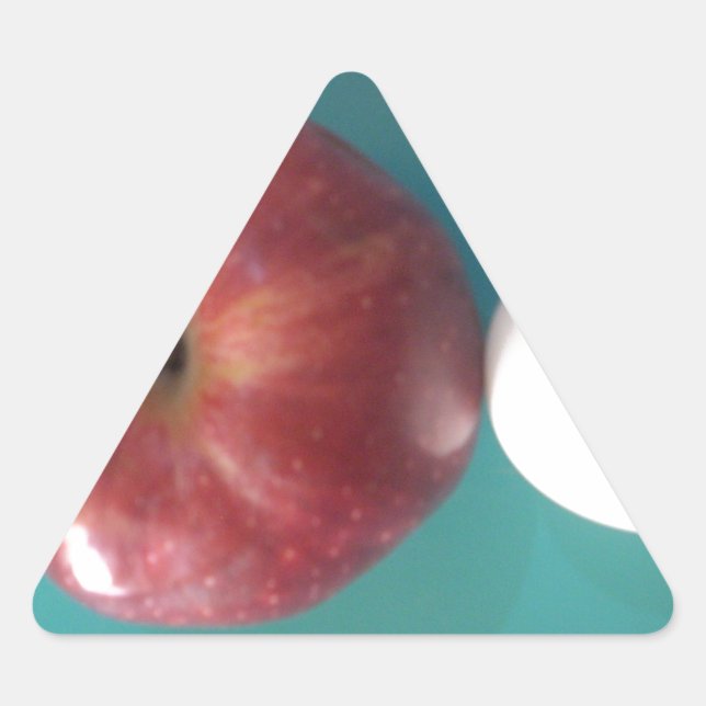 Adesivo Triangular Amigos do Café da Manhã: Dois Ovos $uma Apple Aind (Frente)