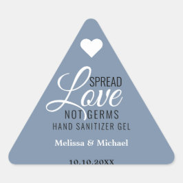 Adesivo Triangular Amor Espalhado Não Germes Favor Casamento Azul