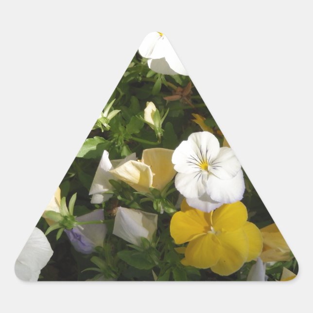 Adesivo Triangular Amor-Perfeito Branco e Amarelo (Frente)