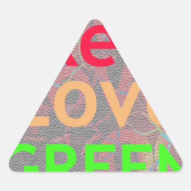 ADESIVO TRIANGULAR AMOR VERDE OURO VERMELHO (Frente)