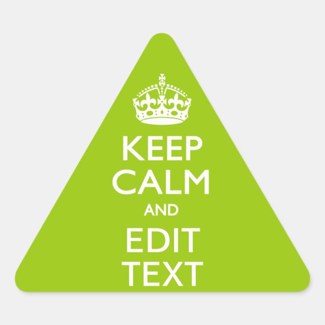 Adesivo Triangular Android Green Mantenha Calma Tenha Seu Texto (Frente)