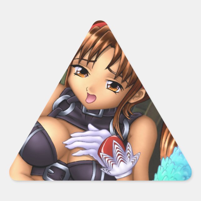 Adesivo Triangular Anime Girl - Amor (Frente)