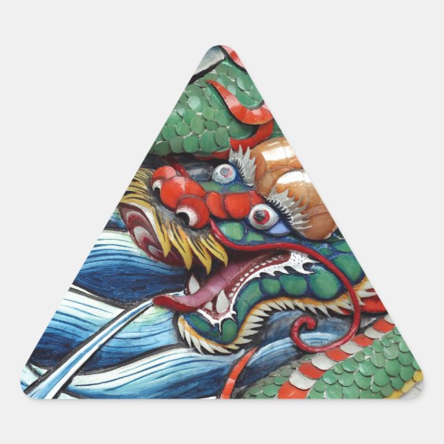 Adesivo Triangular Ano chinês da porta do templo do dragão (Frente)