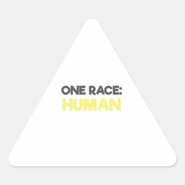 Adesivo Triangular Anti-Racismo Uma Raça Humana (Frente)