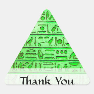 Adesivo Triangular Antigo Egípcio Hieroglifos Verde